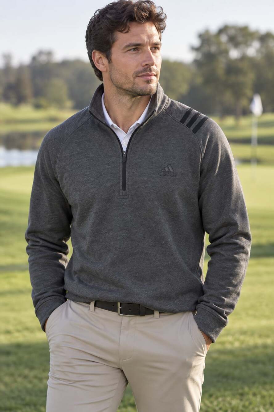 Adidas Golf Poly Fleece 1/4 Zip Pullover Size L Gray